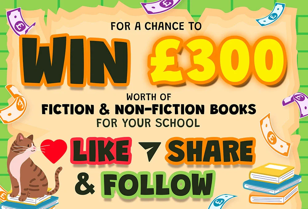For a chance to wind £300 worth of books for your school, LIKE, SHARE & FOLLOW