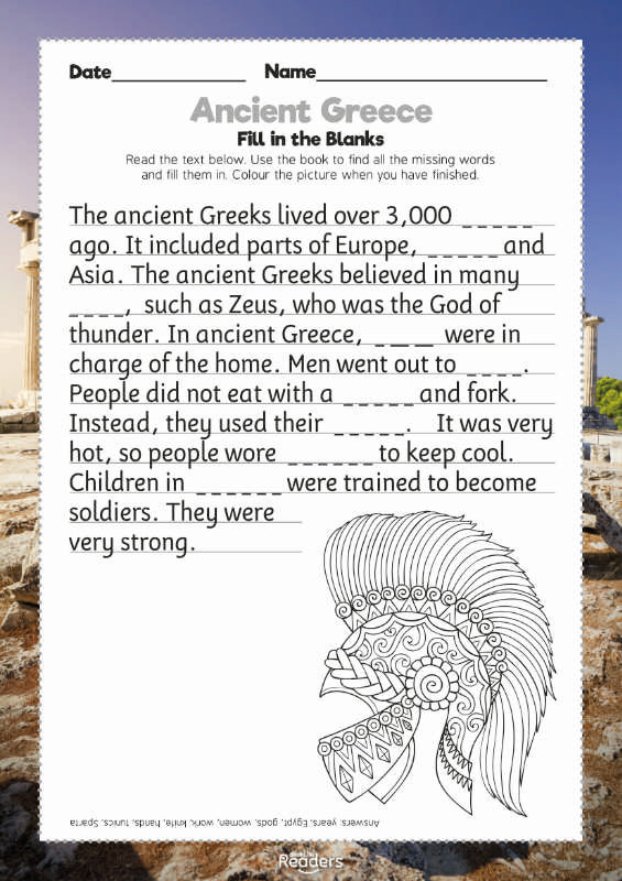 Level 10 (White) - BookLife Non-Fiction Readers, Ancient Greece - Free Resource