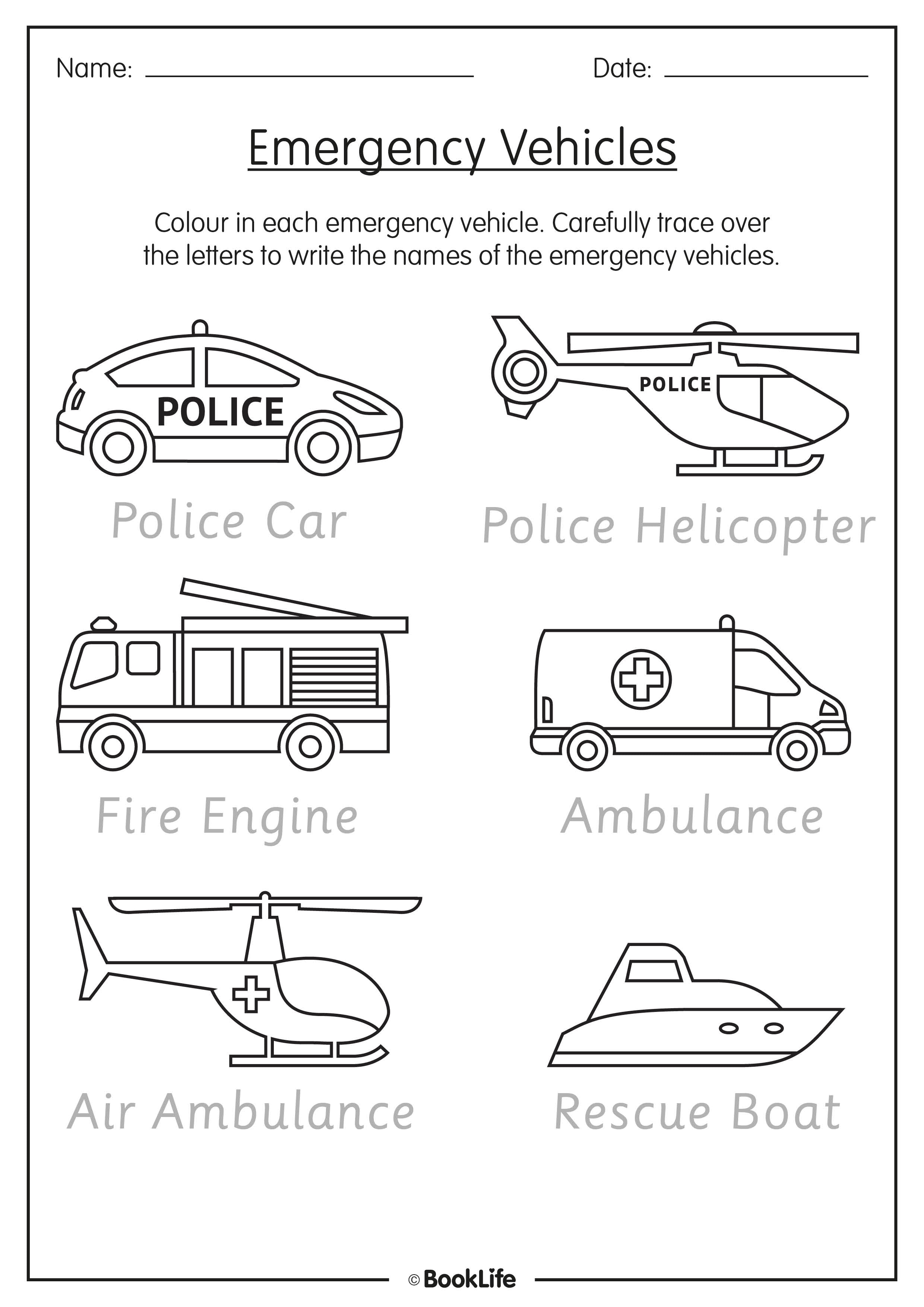 Emergency Vehicles BookLife