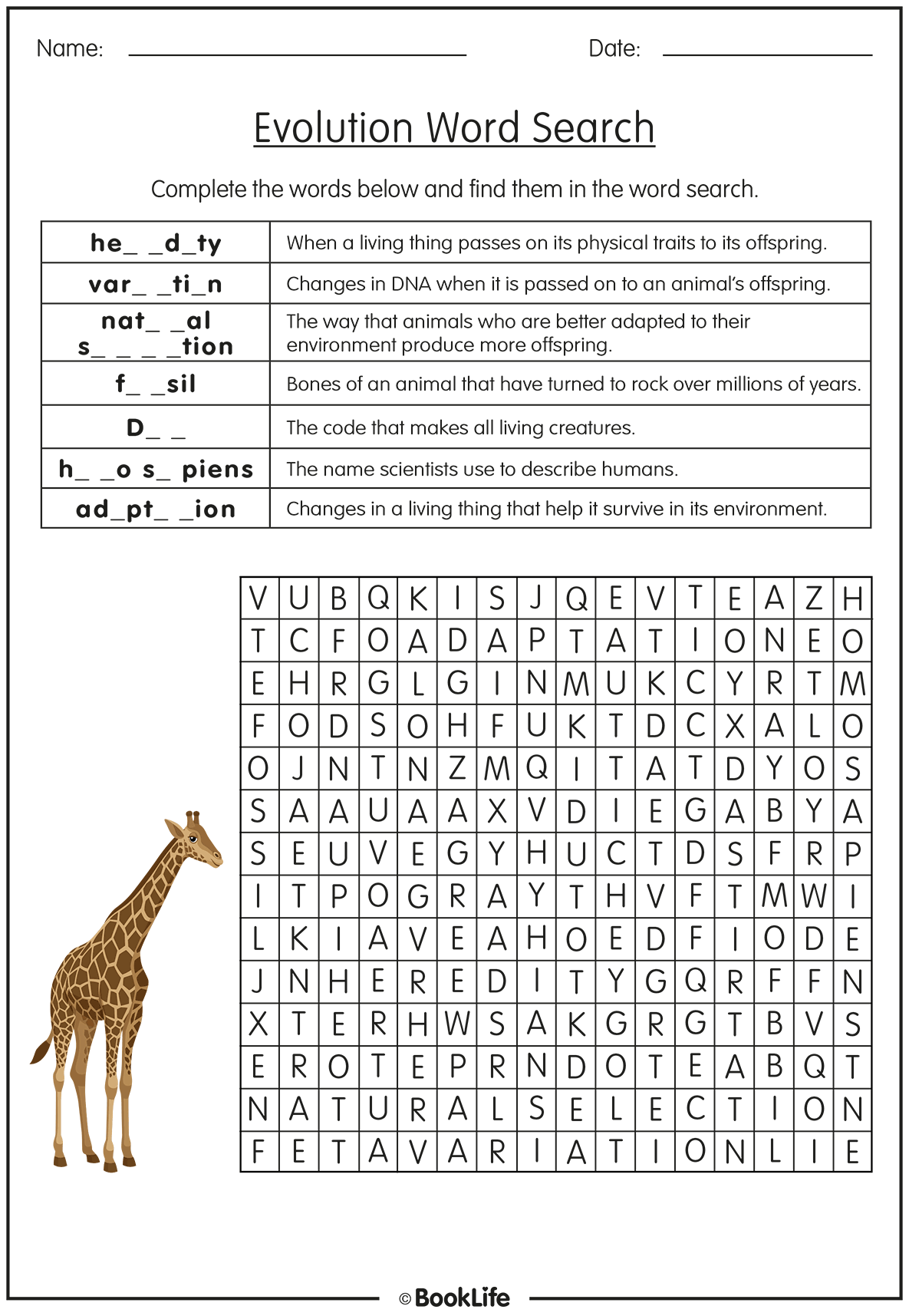 Evolution Word Search by BookLife