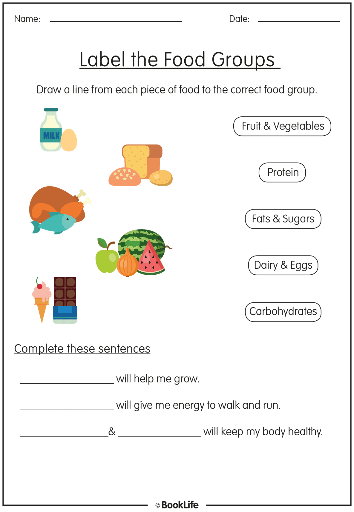 Label the Food Groups by BookLife