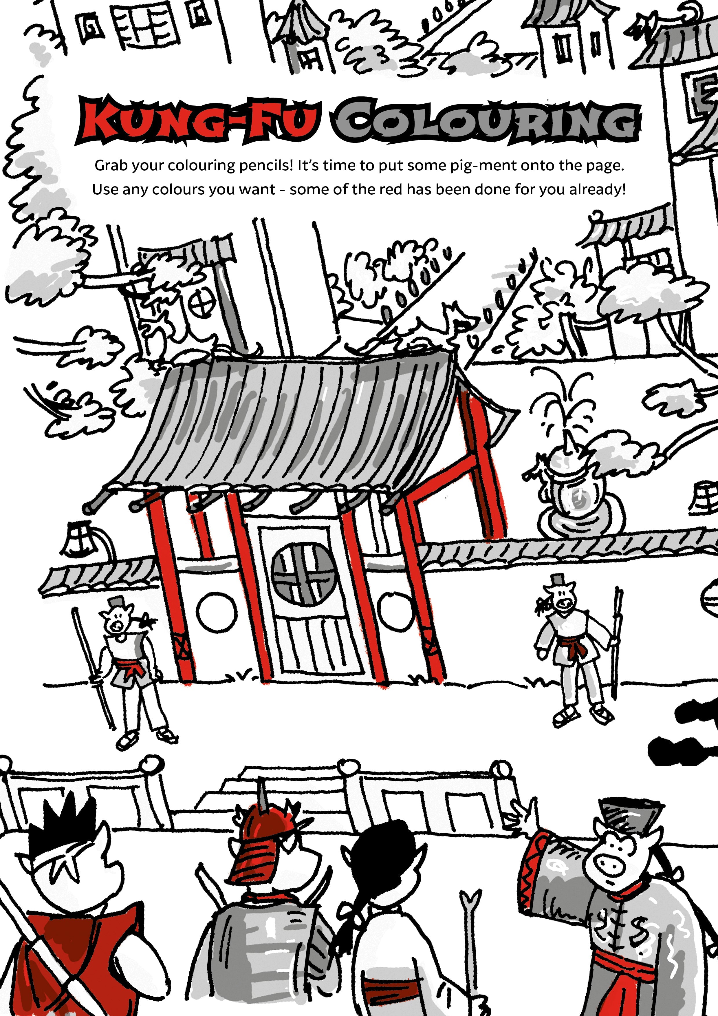 Kung-Fu Colouring Activity Sheet