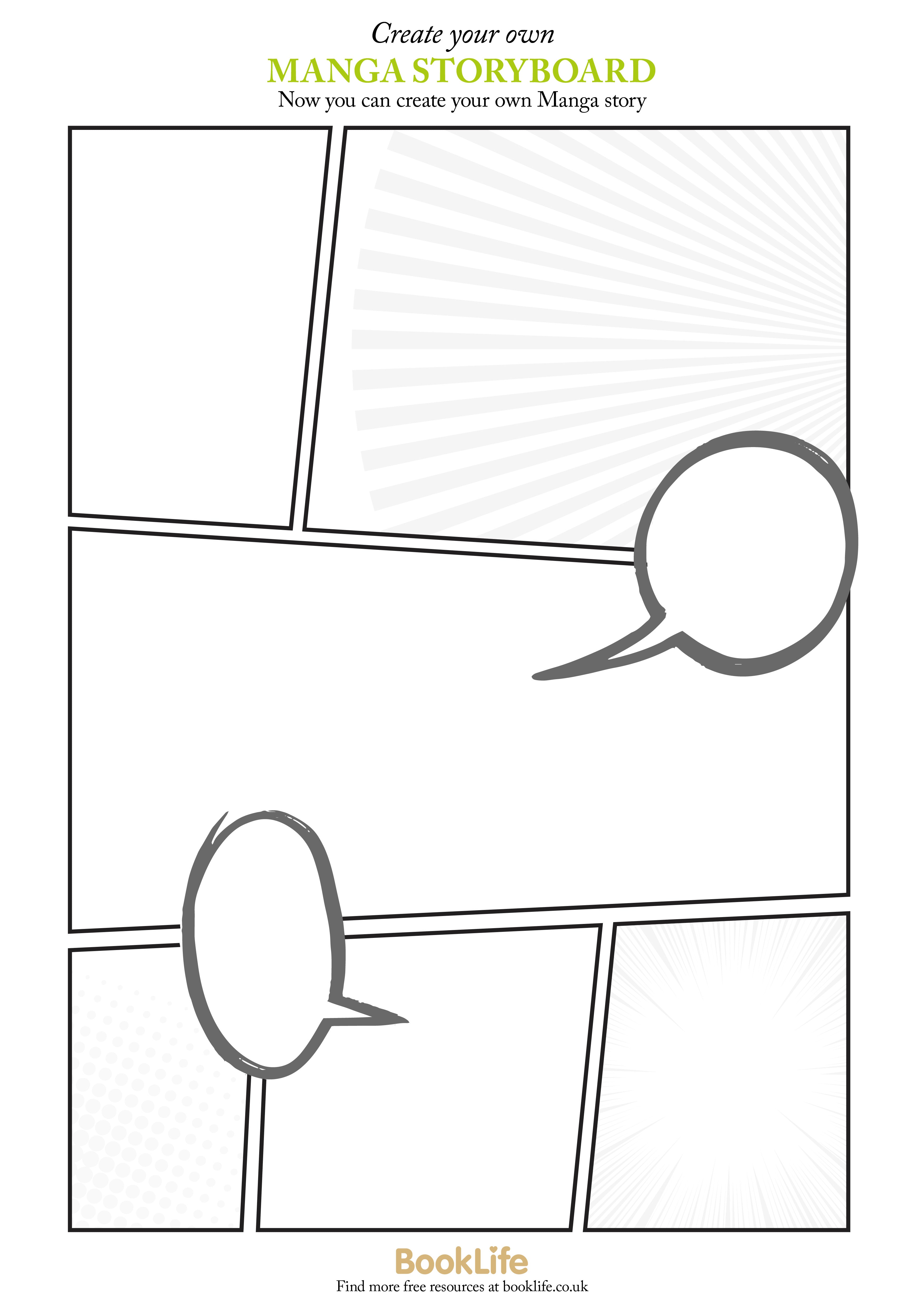 Free Downloadable Manga Storyboard Worksheet by BookLife