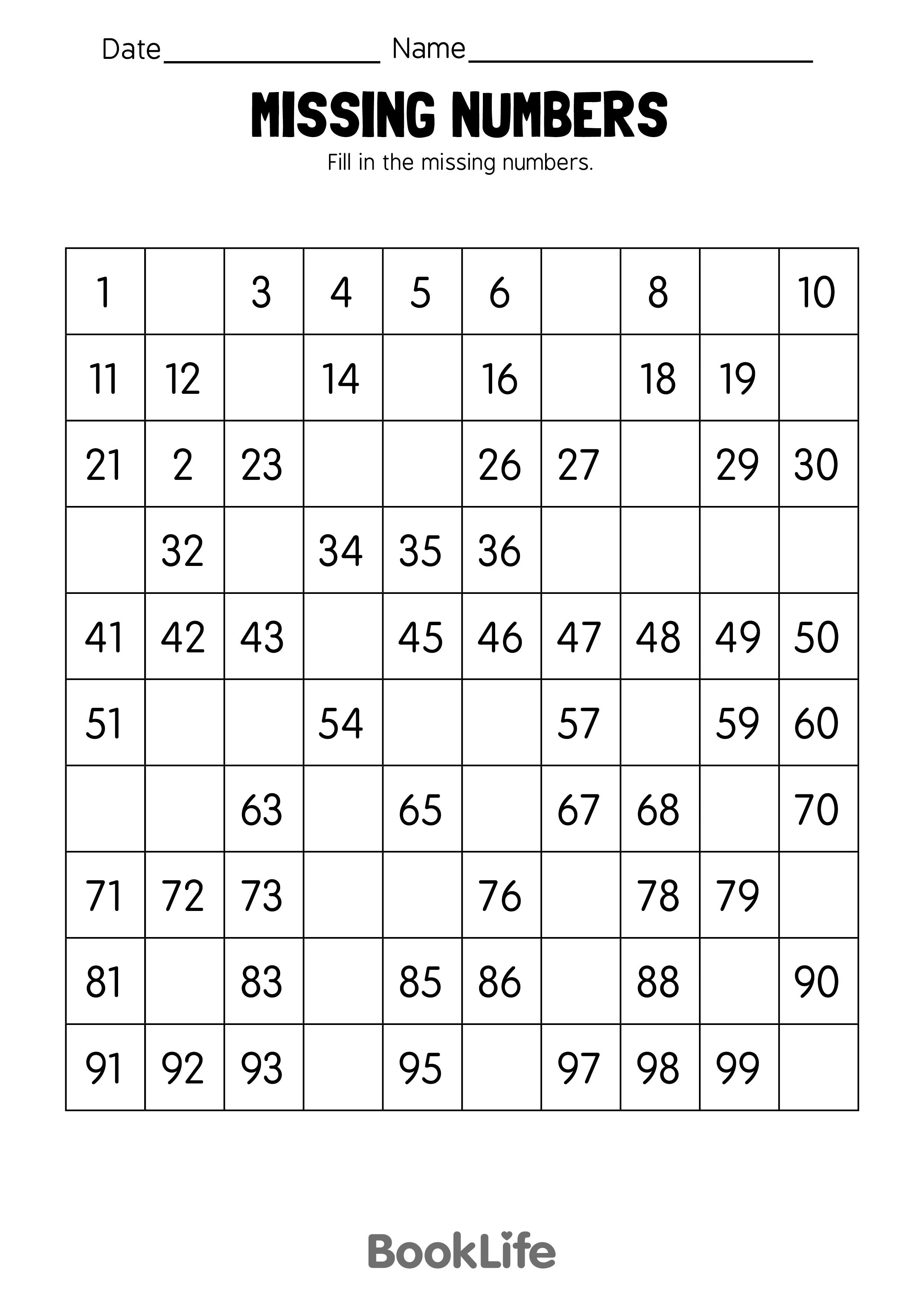 Missing Numbers - Option 1