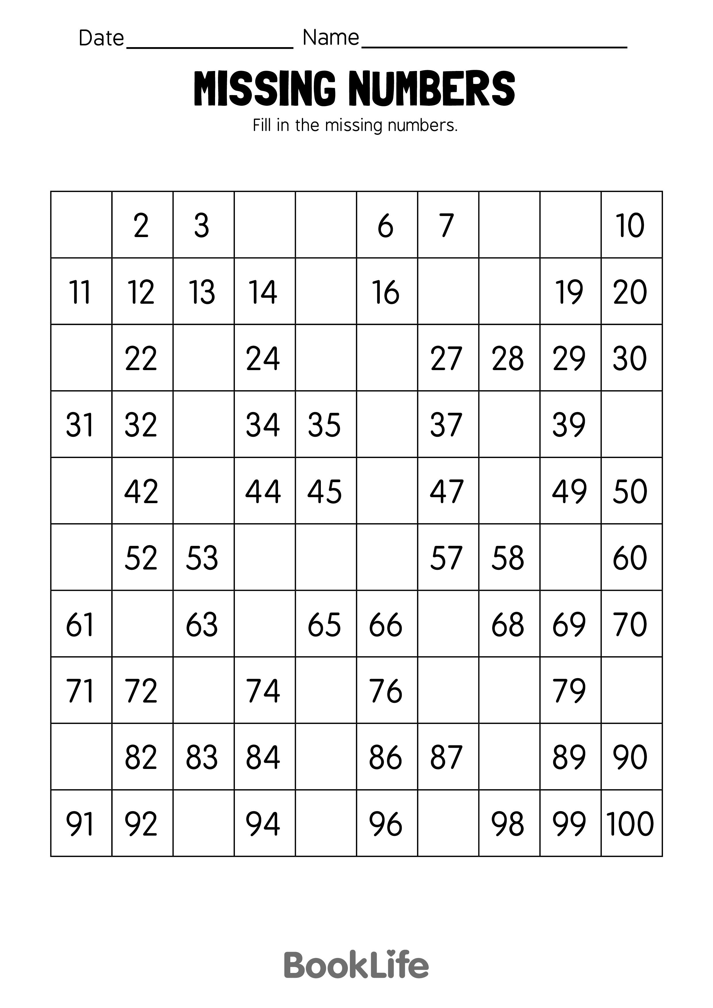 Missing Numbers - Option 2