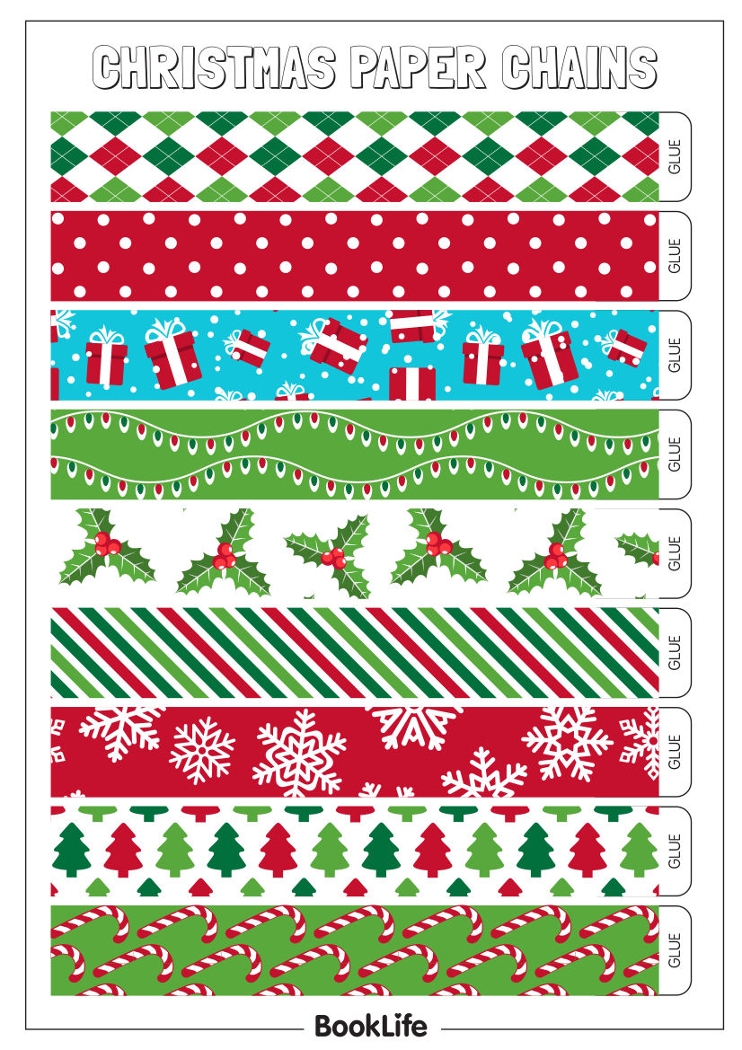 Christmas Paper Chains Activity Sheet