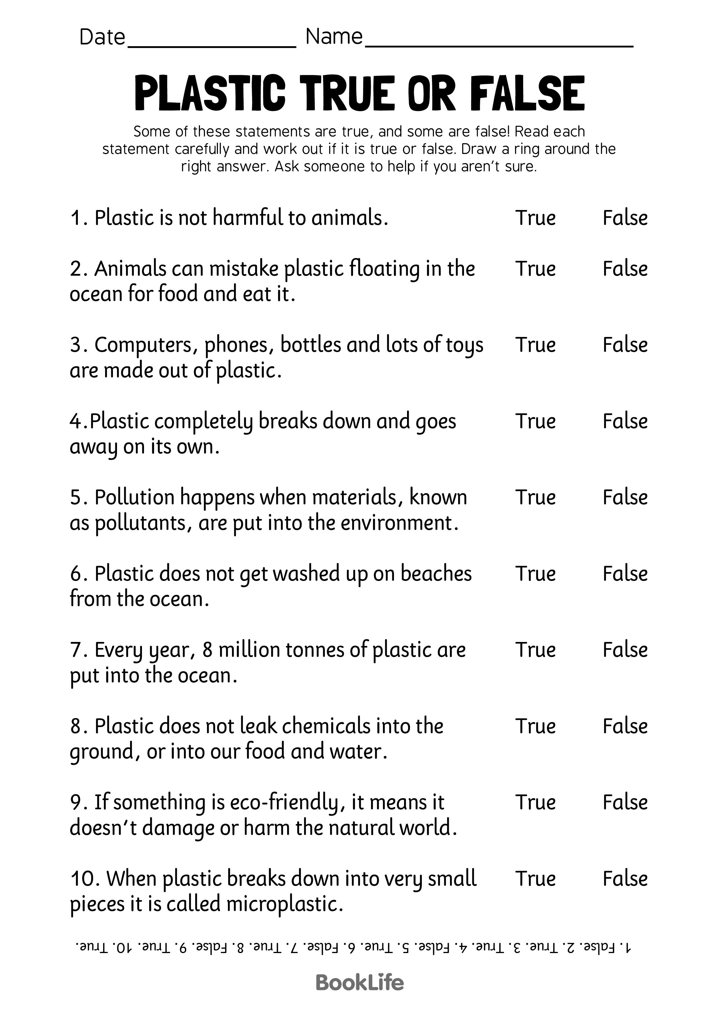 Plastic Free - True Or False