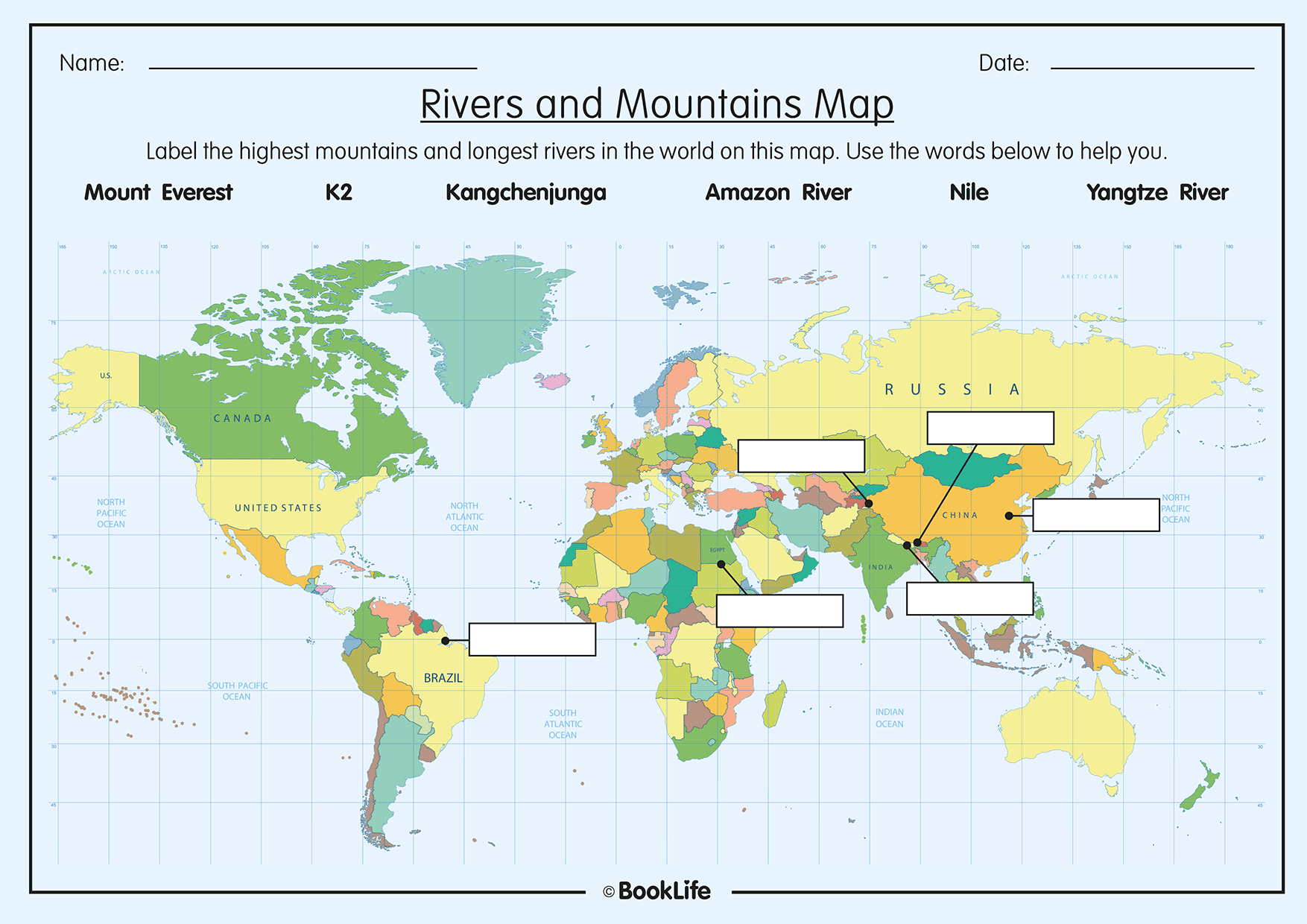 Rivers and Mountains Map by BookLife