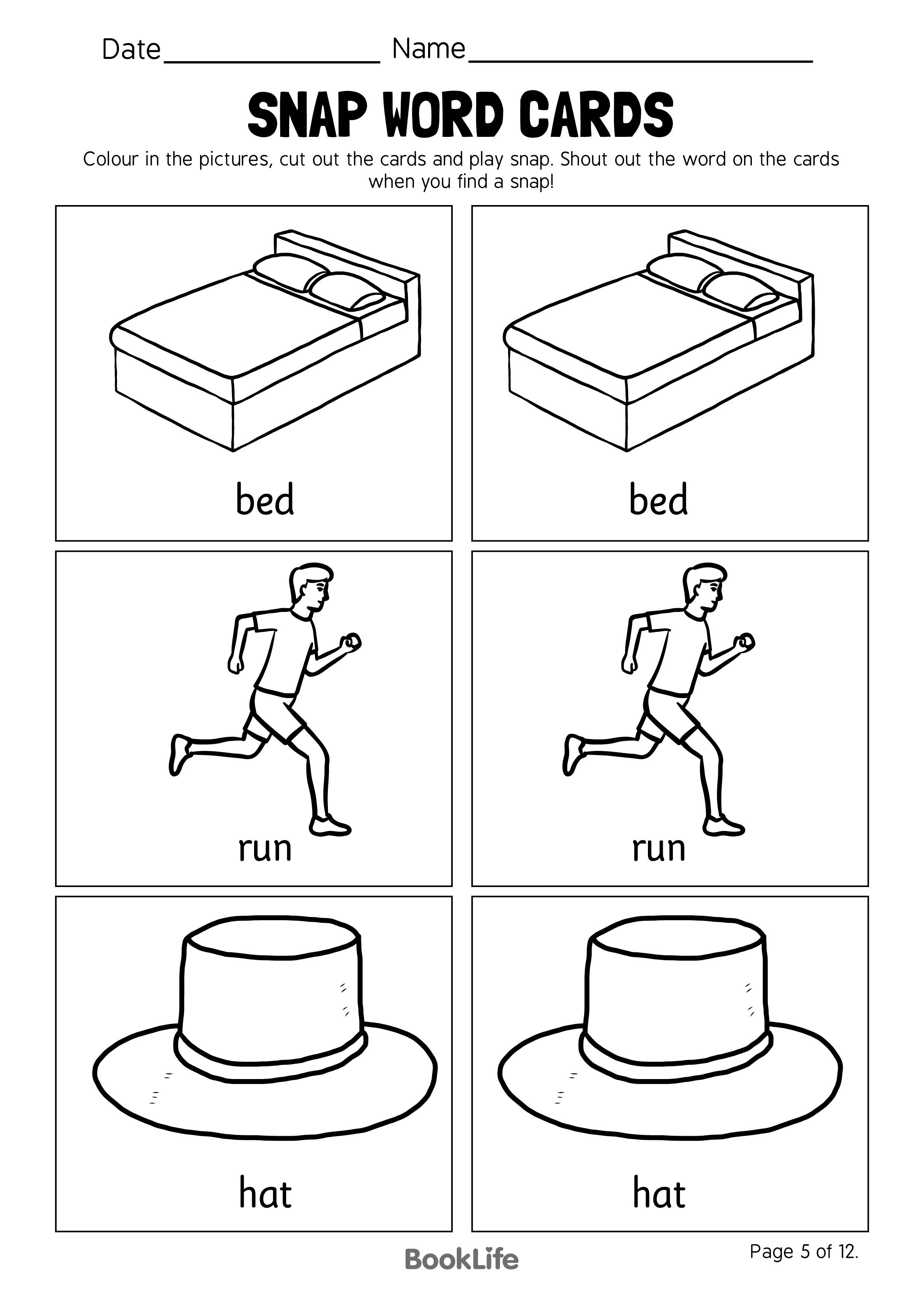 Snap Word Cards - Option 5