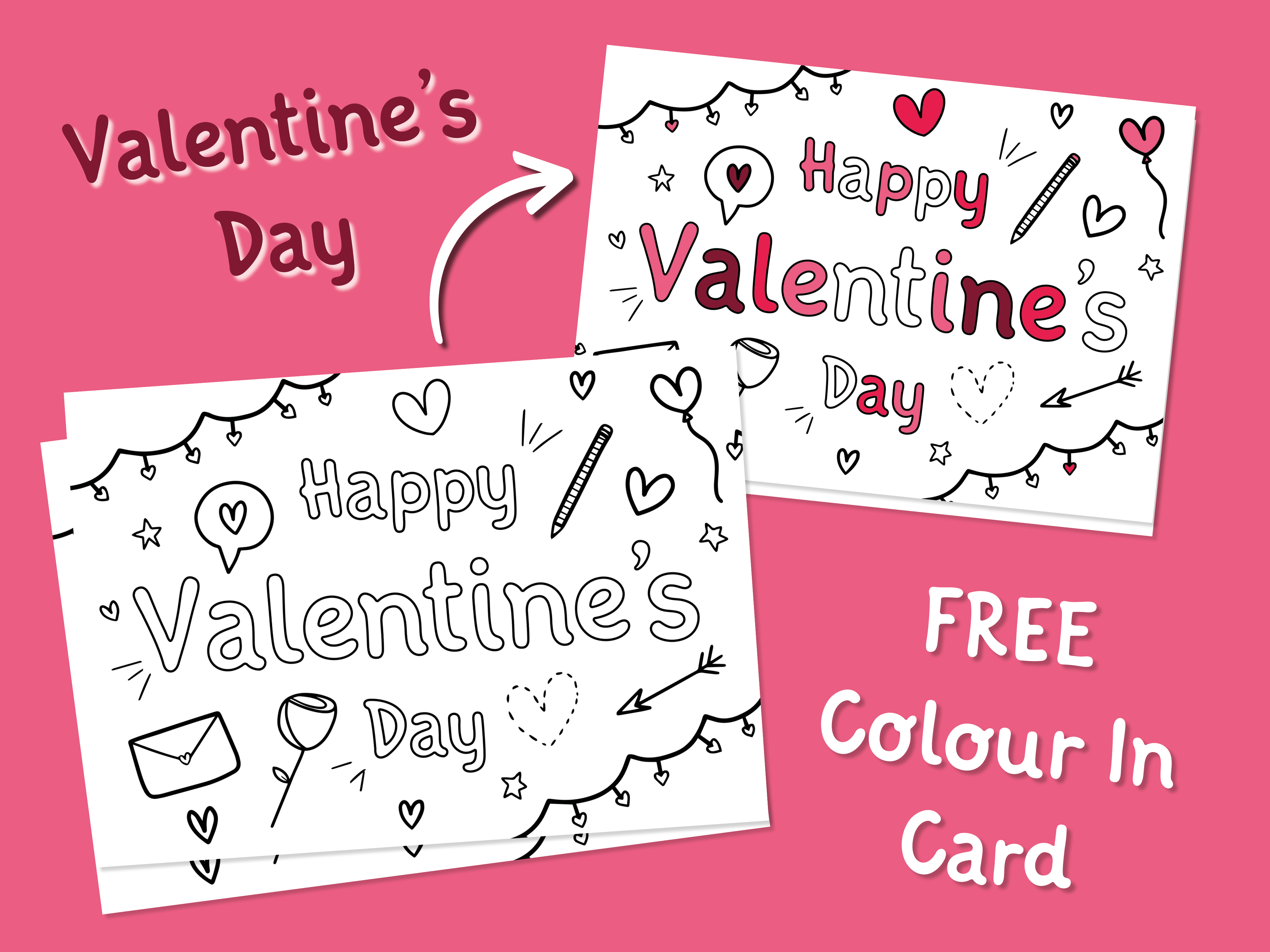Valentines Day Colour In Card