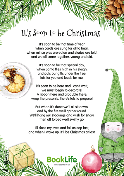 Its Soon to be Christmas Poem Poster by BookLife