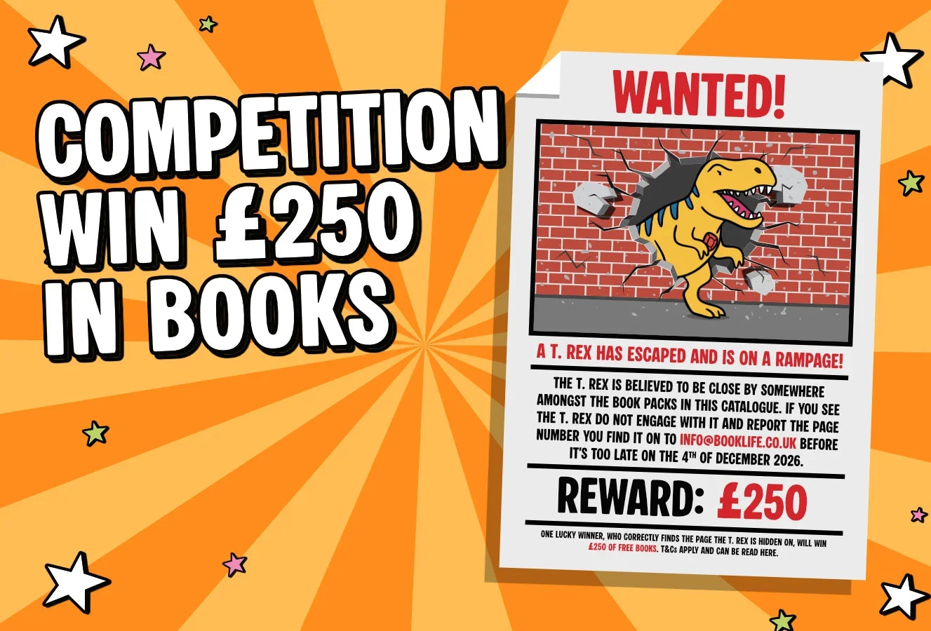 COMPETITION: Help us Find an Escaped T. Rex for the Chance to Win £250 Worth of Books!