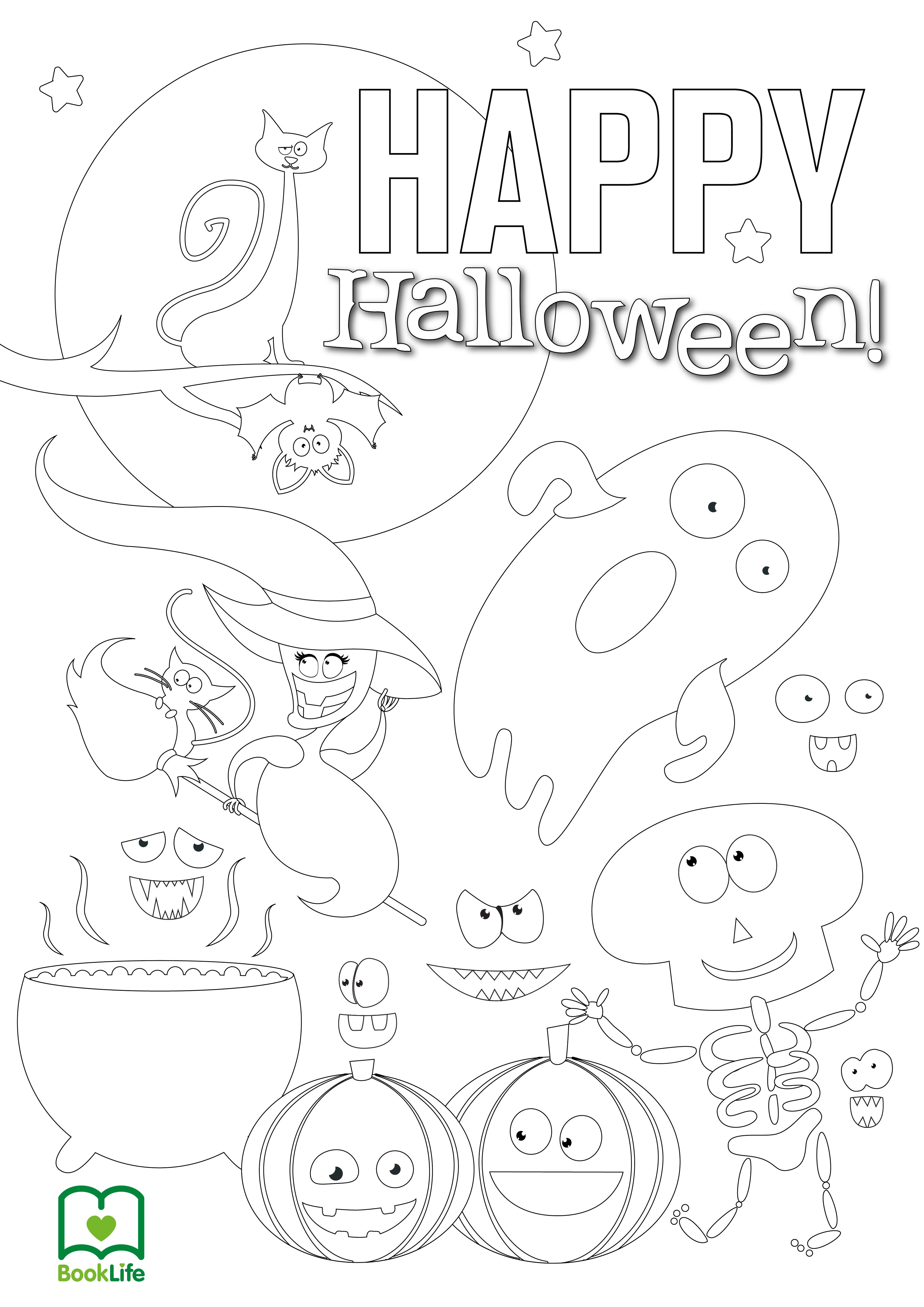 Free Spooky Halloween Colouring Sheet