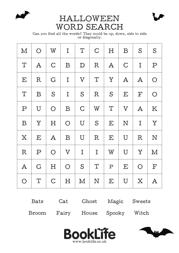 Free Halloween Word Search Smaller