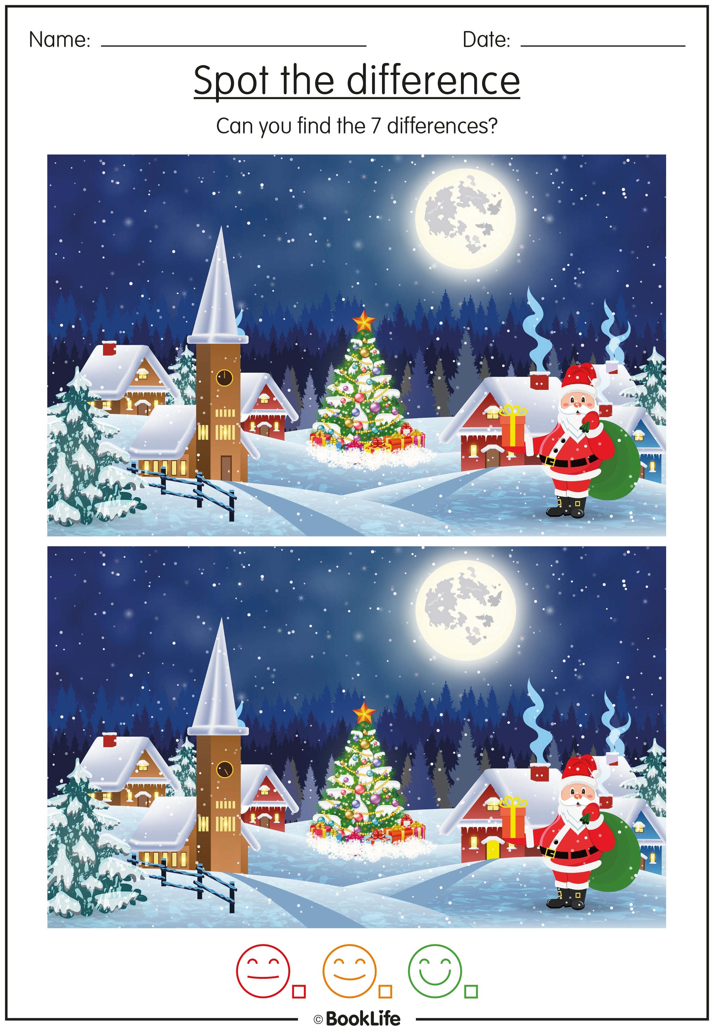 Christmas Spot The Difference Activity Sheet by BookLife