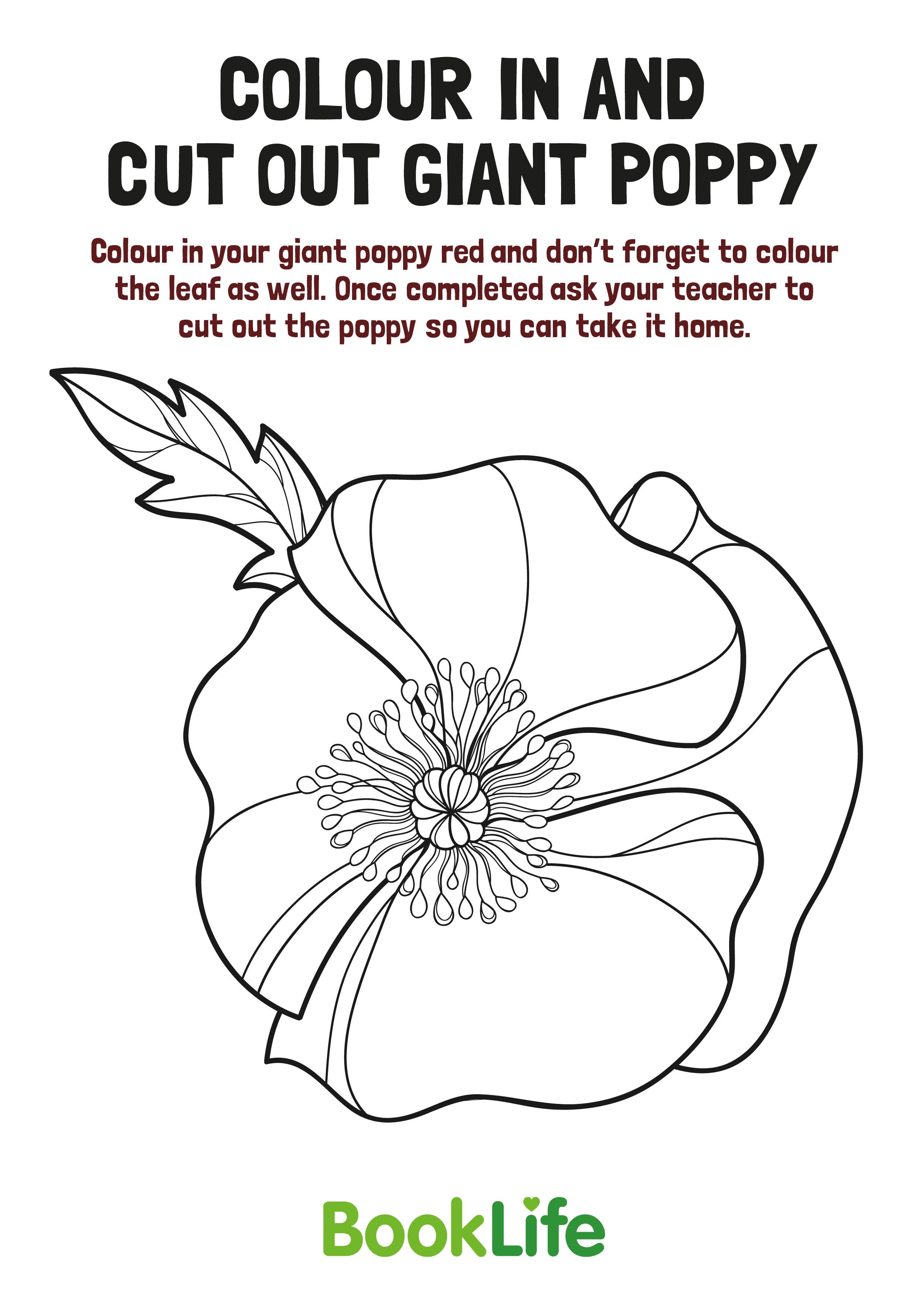 Fillable Poppy Activity Colour In Poppy Activity Sheet | BookLife