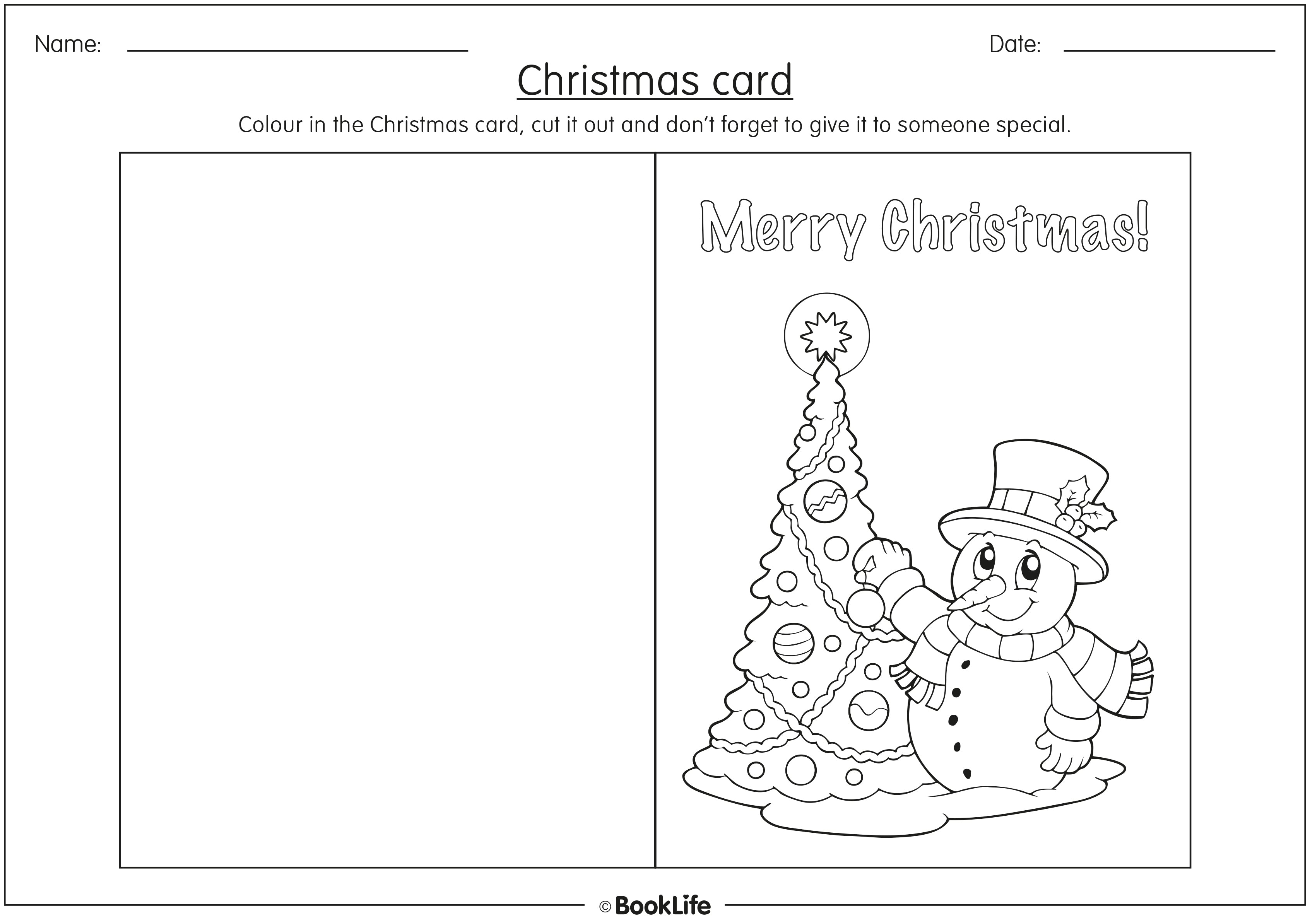 Colour in Christmas Card Activity Sheet by BookLife