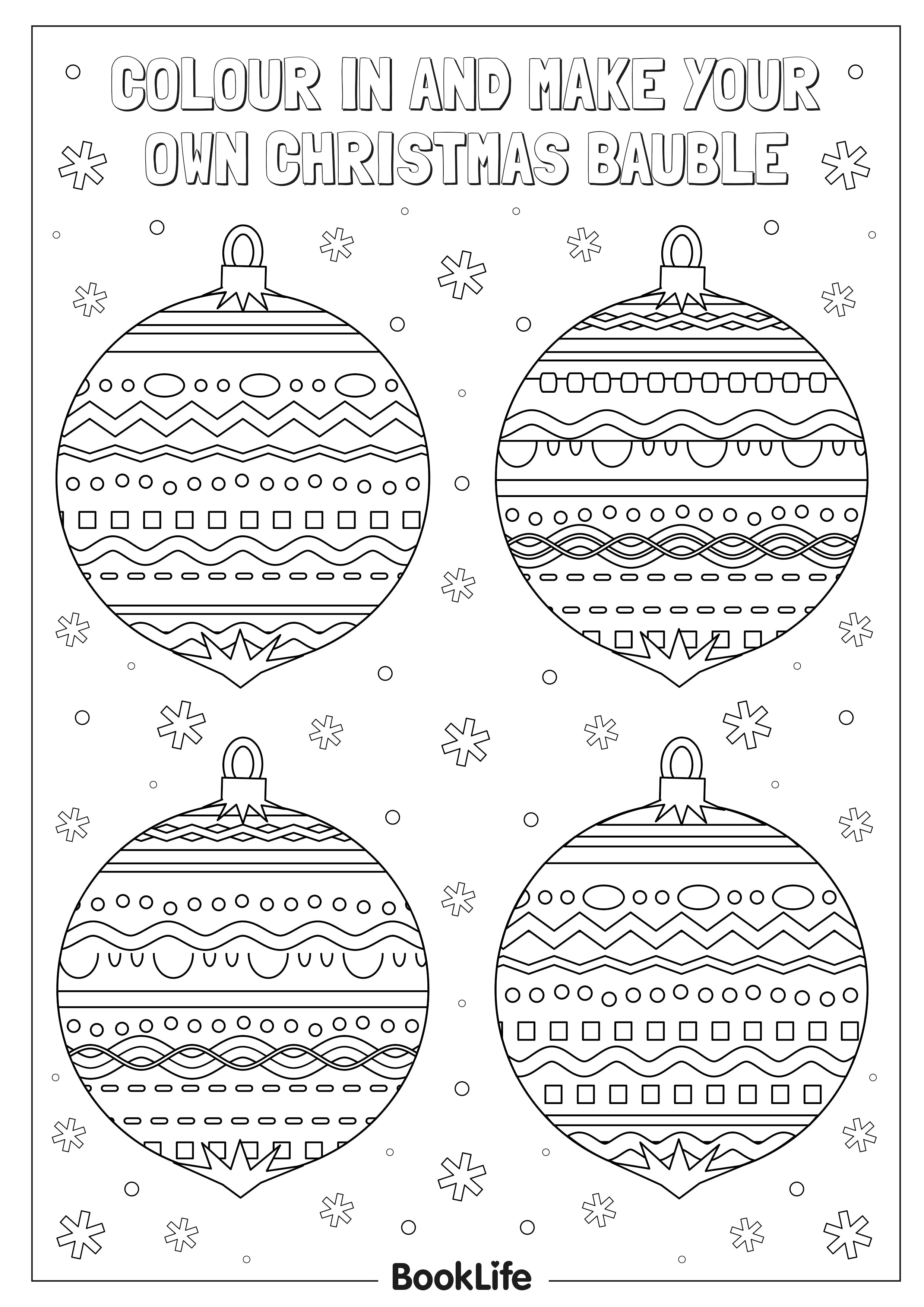 Christmas Decorations Activity Sheet