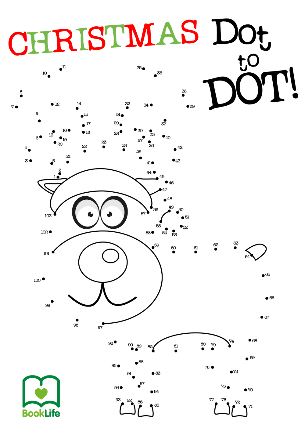 Free christmas dot to dot activity