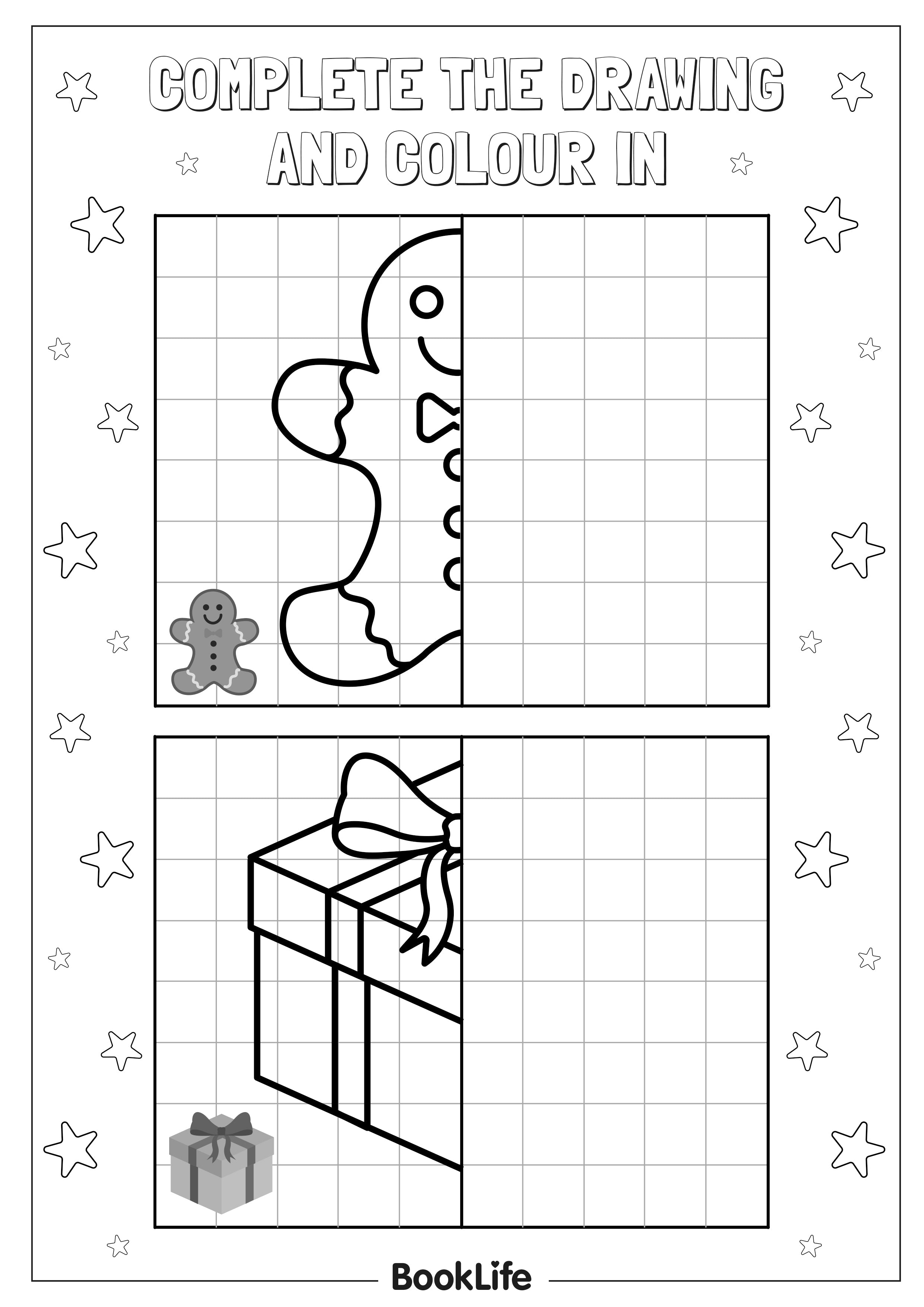 Complete the Christmas Drawing Activity Sheet