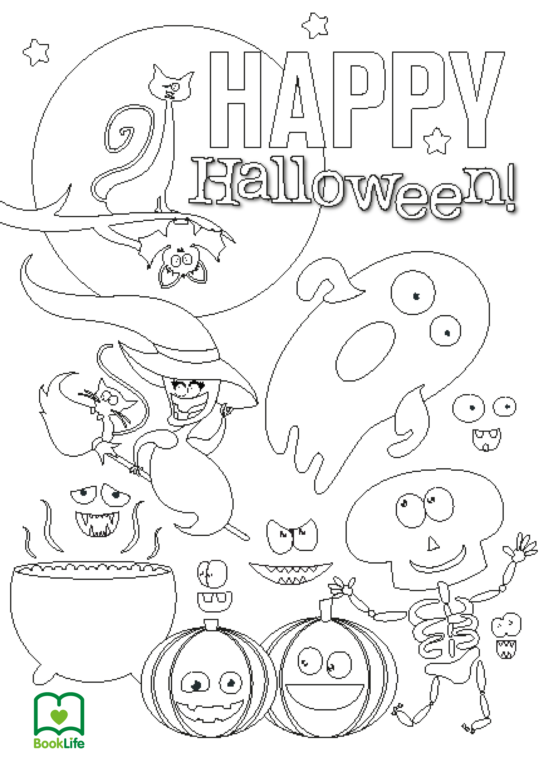 Free Spooky Halloween Colouring Sheet BookLife