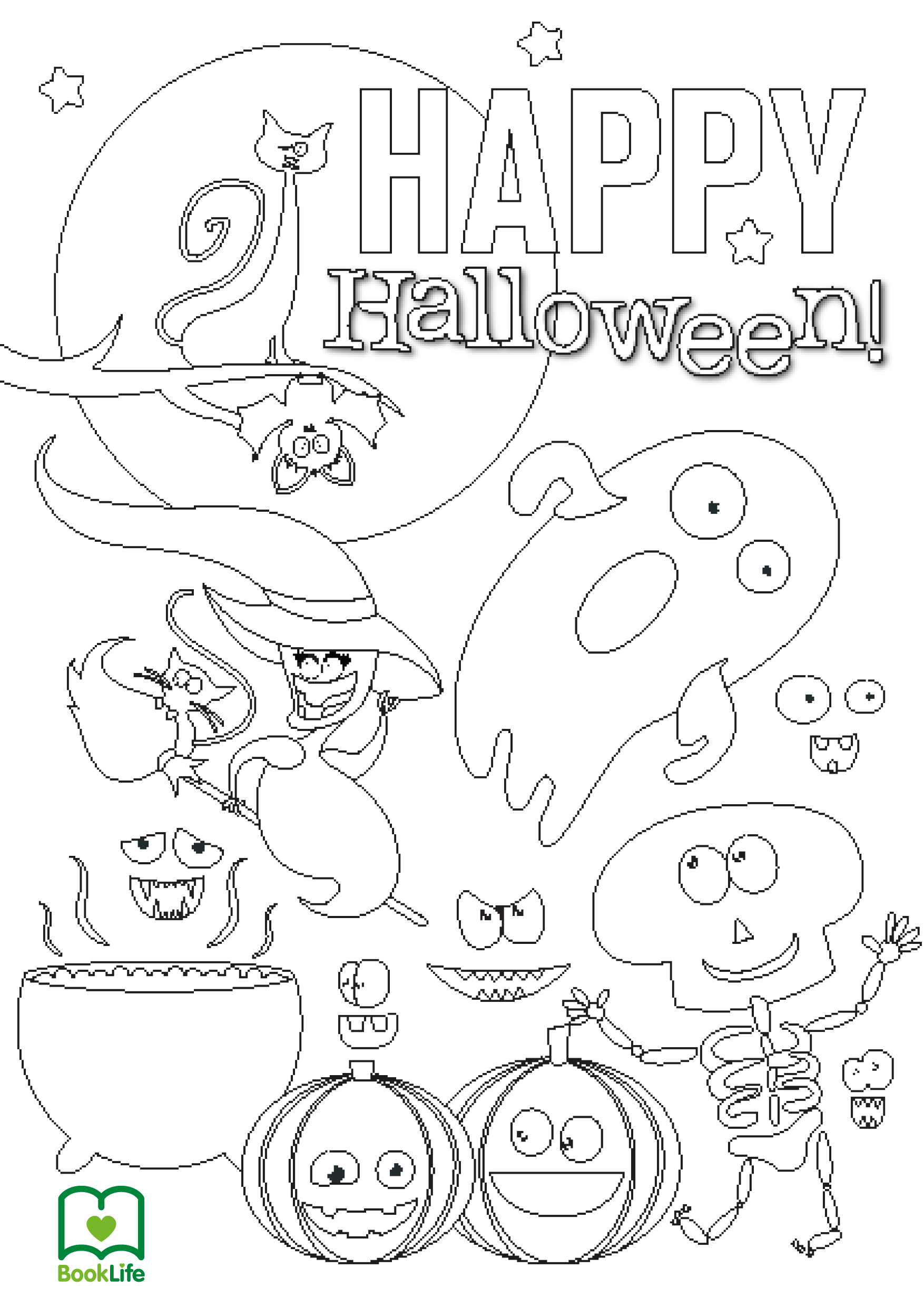 Free Spooky Halloween Colouring Sheet by BookLife