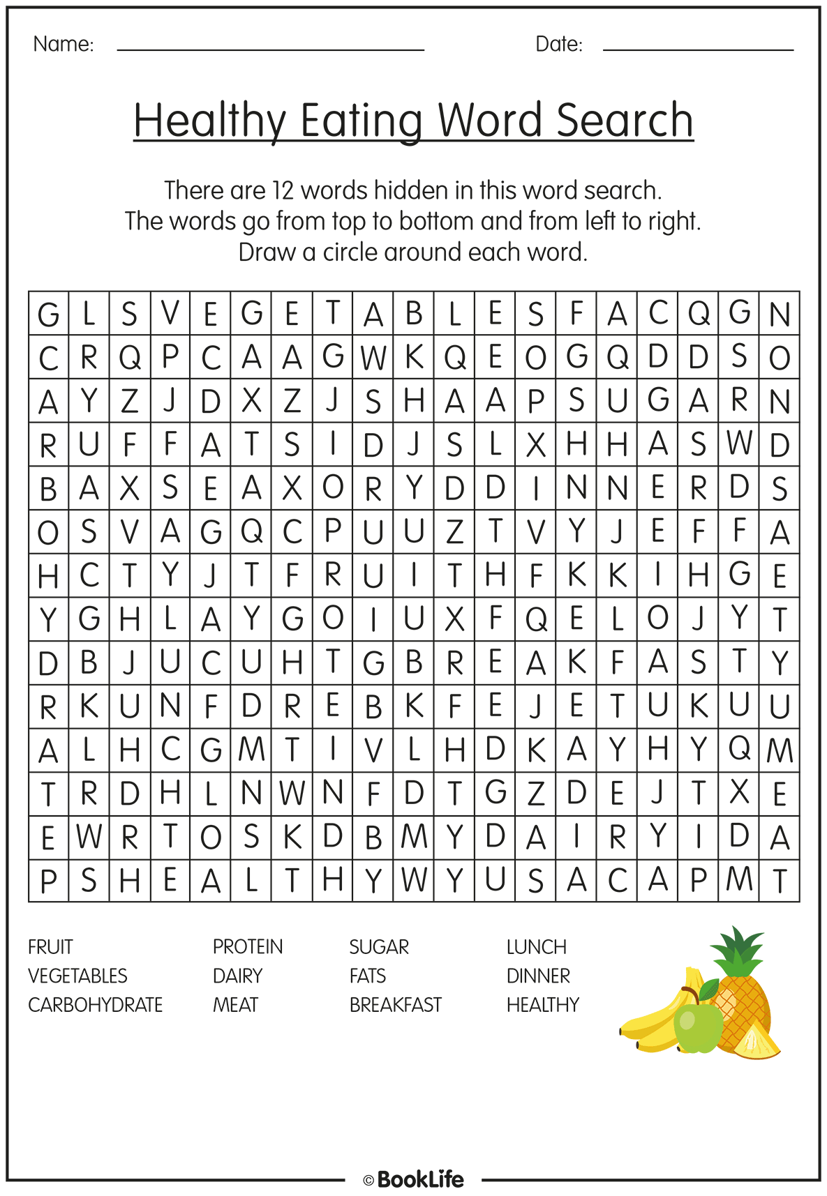 Healthy Eating Word Search by BookLife
