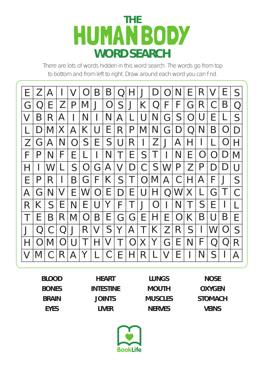 Free Human Body Word Search by BookLife