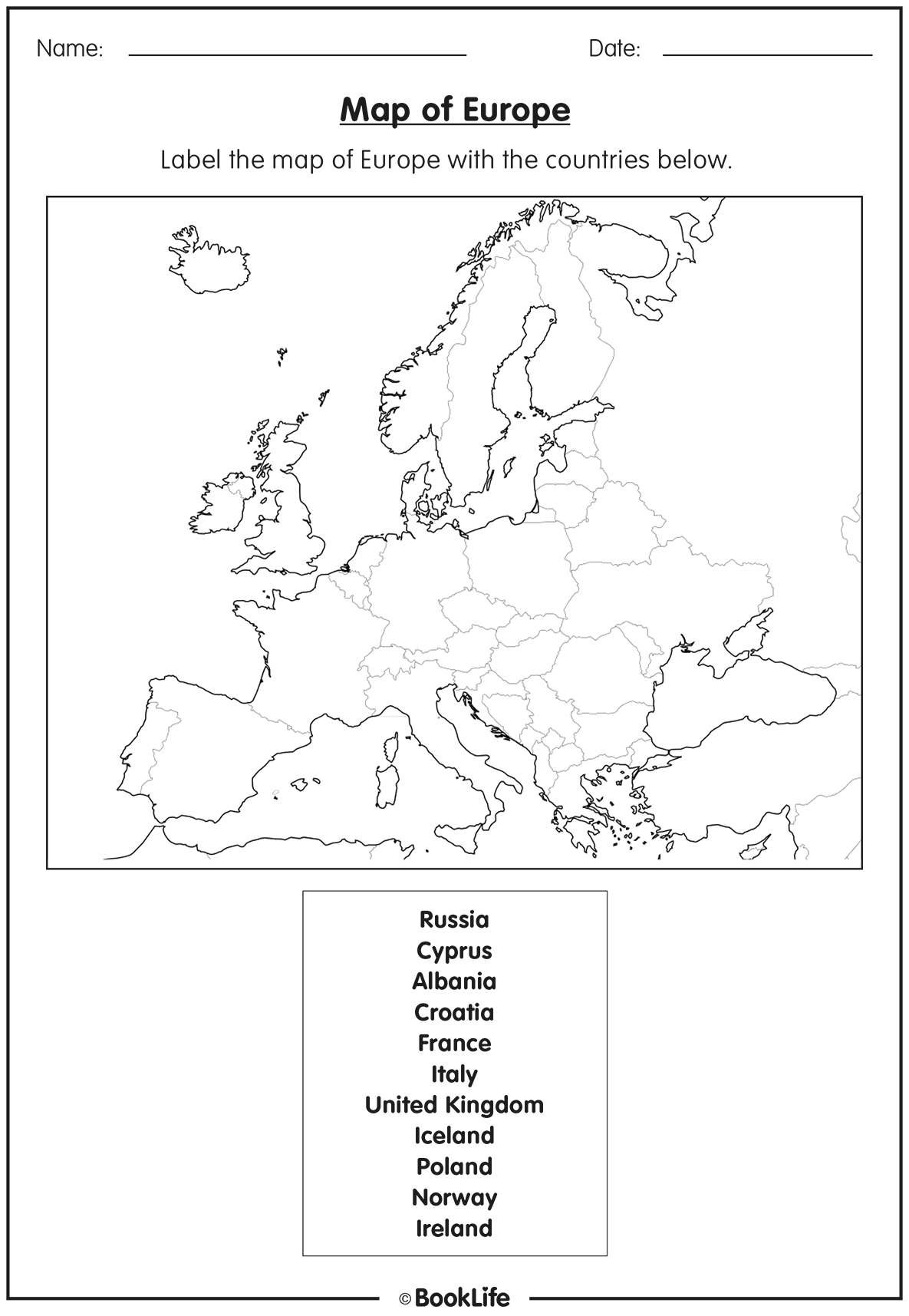 Map of Europe by BookLife