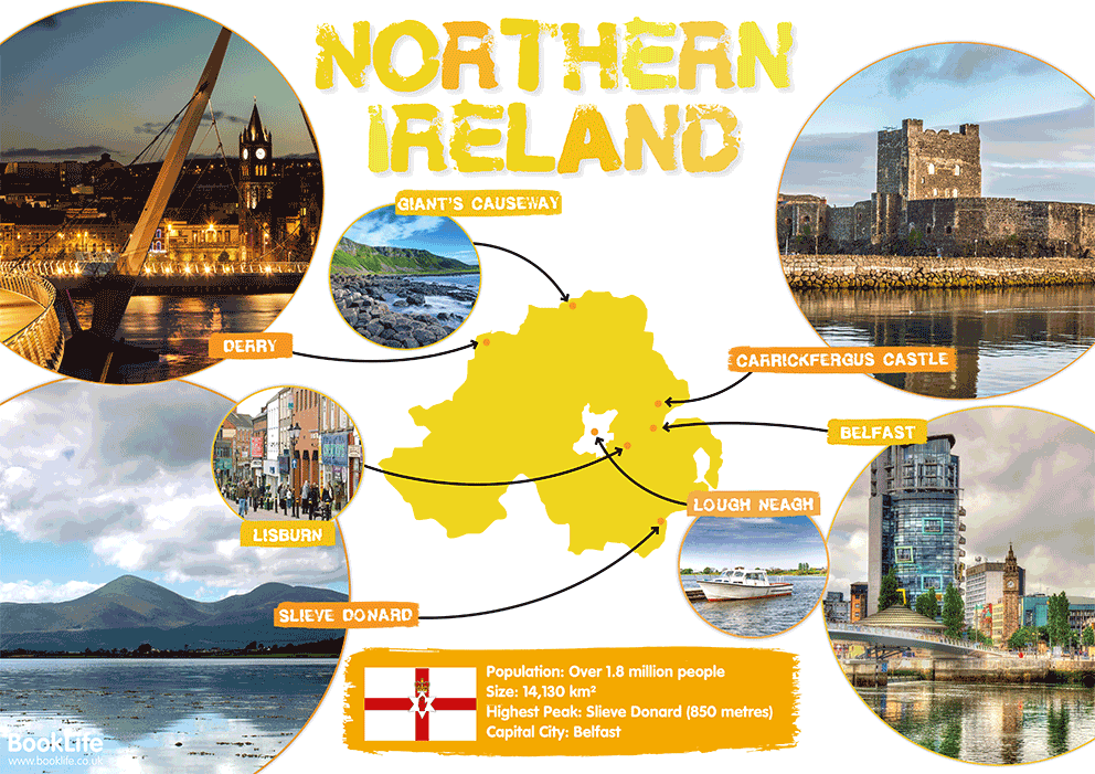 Map of Northern Ireland Poster by BookLife