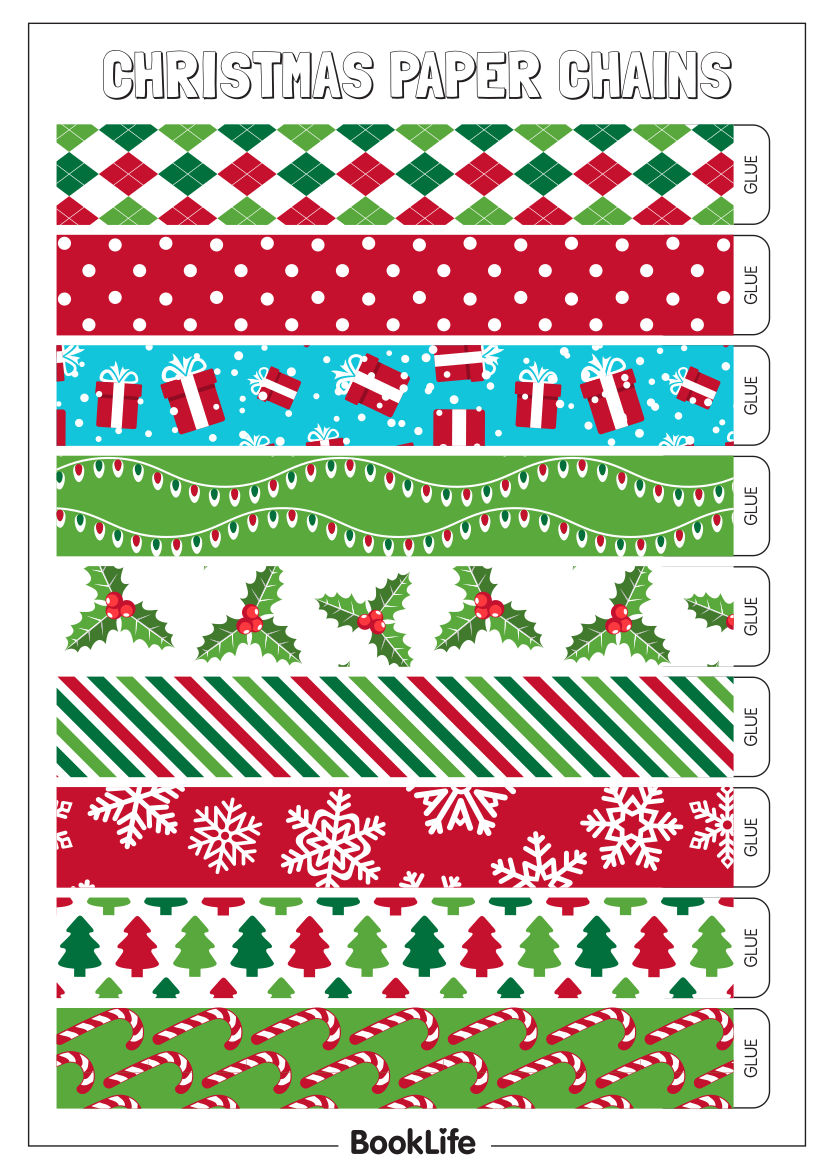 Christmas Paper Chains Activity Sheet