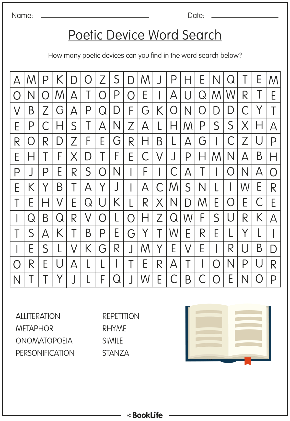 Poetic Device Word Search by BookLife