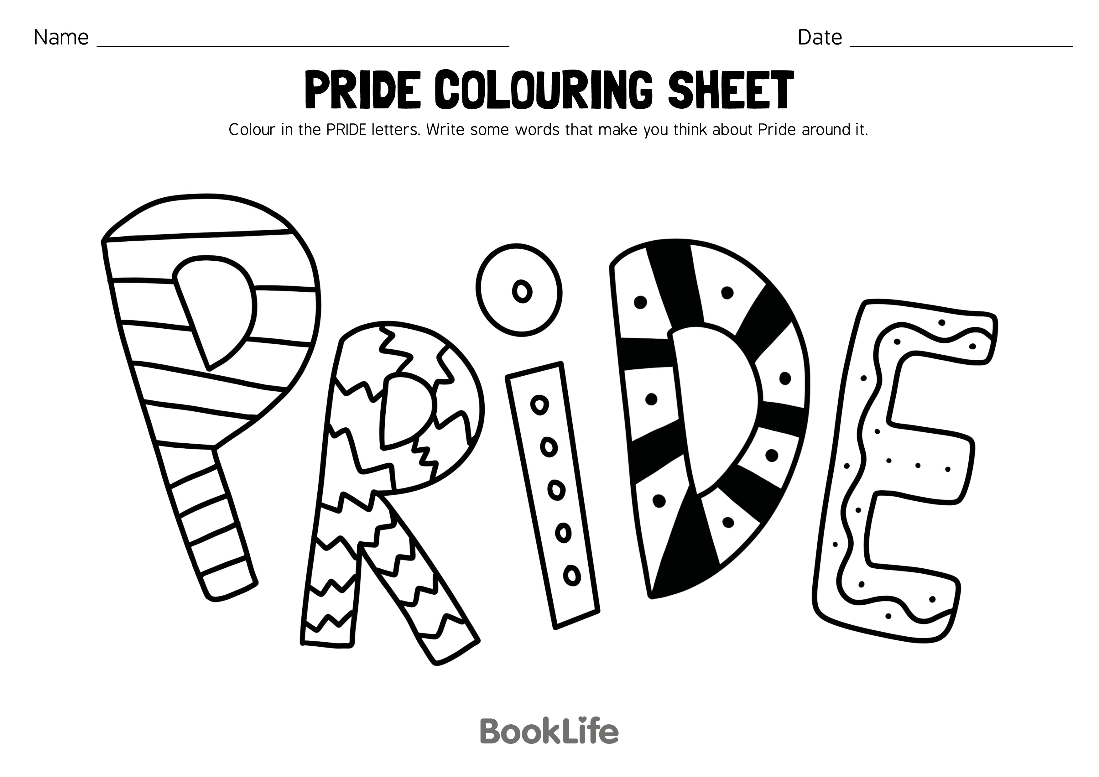 Pride Colouring Sheet BookLife