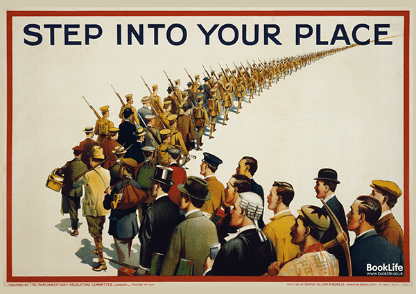 WWI & WWII propaganda posters - "Step into your place" by BookLife