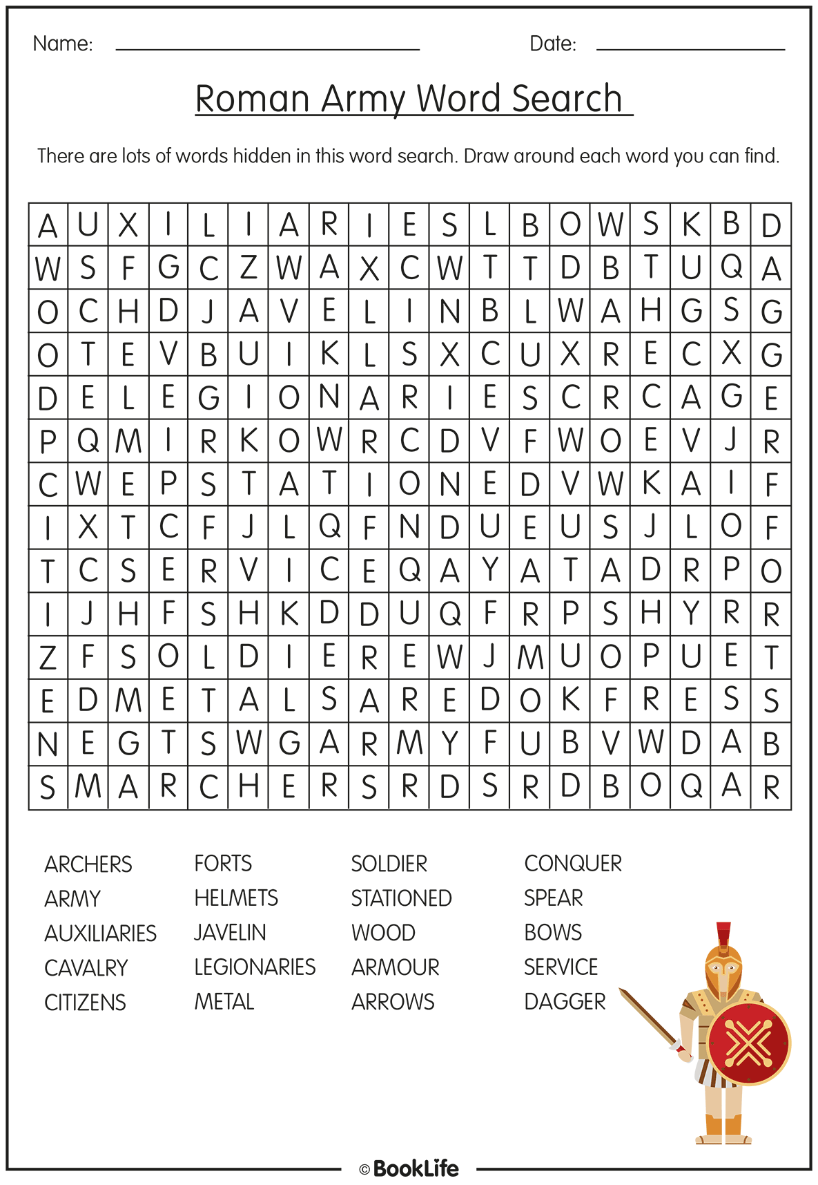Roman Army Word Search by BookLife