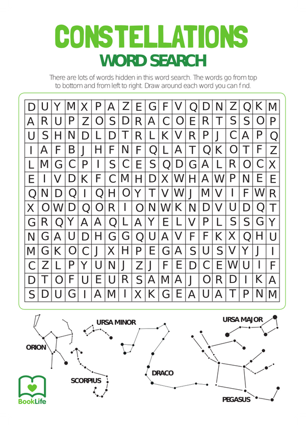 Free Constellation Word Search | BookLife