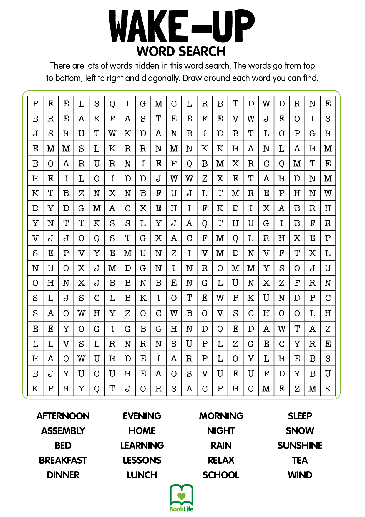 Free Wake-Up Word Search by BookLife