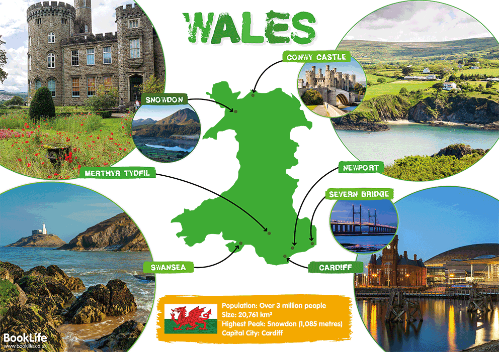 Map of Wales Poster by BookLife